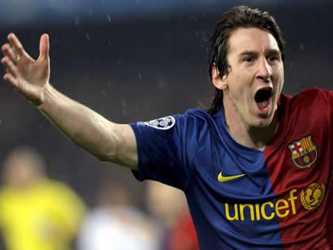 Messi, ganador del premio al mejor jugador del año de la FIFA en el 2009, del Balón...