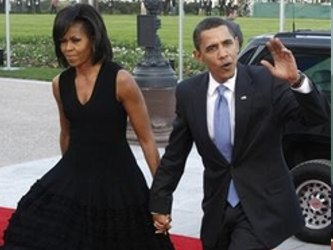 Dirigiéndose a su mujer en el público esa noche, Obama dijo que se había...