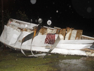 La tormenta travesó el campamento Santa Maria RV Park en Gautier aproximadamente a la 8 p.m....