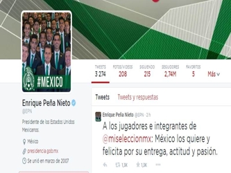 A través de su cuenta de Twitter, @EPN, el primer mandatario escribió, "a los...