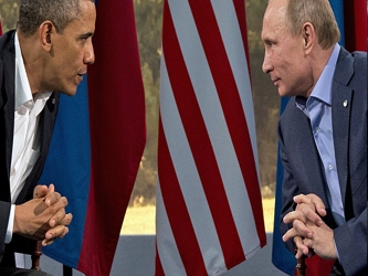 Obama hizo hincapié en la necesidad de encontrar una solución diplomática a la...