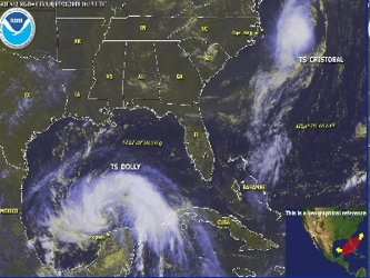 Dolly, la cuarta tormenta con nombre de la temporada de huracanes del Atlántico 2014, se...