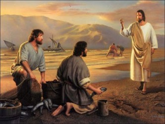 Bordeando el mar de Galilea, vio a Simón y Andrés, el hermano de Simón,...