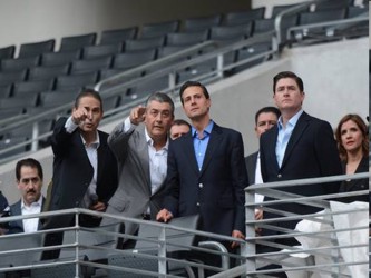 Al inaugurar el estadio del club de fútbol Monterrey, el titular del Ejecutivo federal...