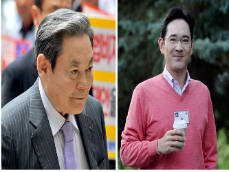 Lee Kun Hee, presidente del Grupo Samsung y su hijo y vicepresidente Lee Jae-yong.