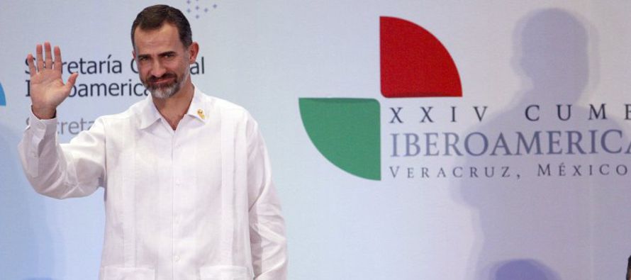 En la sesión matutina de la XXV Cumbre Iberoamericana, el jefe del Estado español...