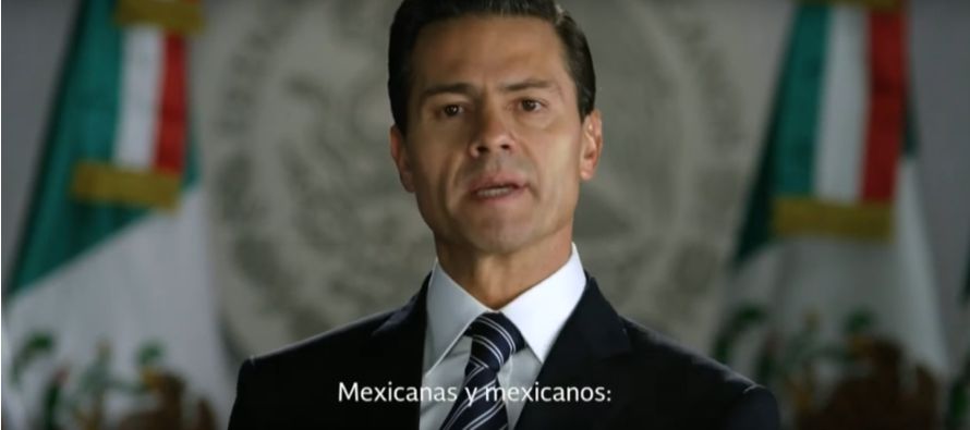 El mensaje de Peña Nieto se produce en medio de una ola de protestas en el país...