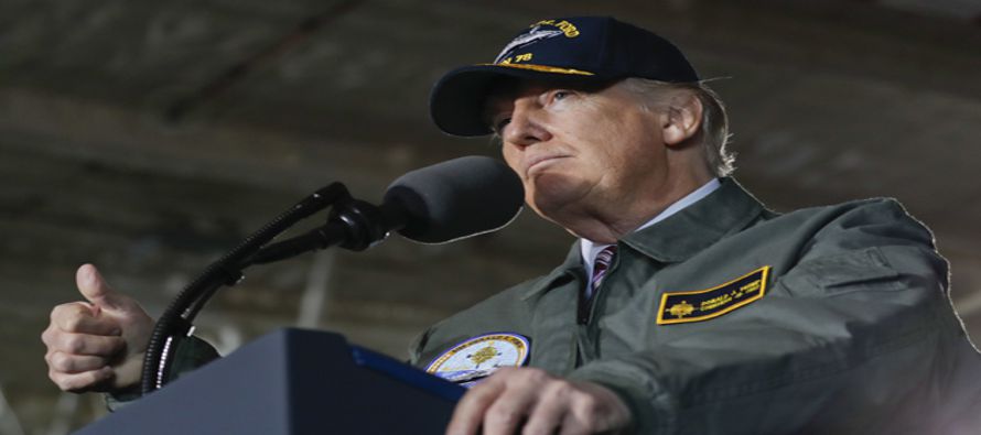 Entre otras cosas, Trump prometió que Estados Unidos tendrá 12 portaaviones, por...