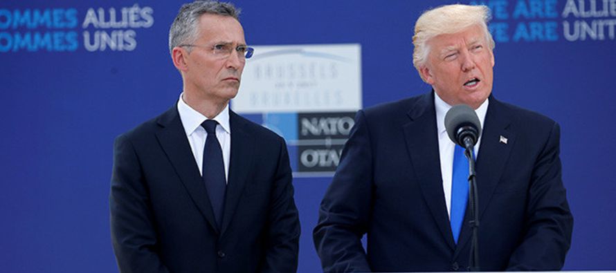 El presidente de Estados Unidos, Donald Trump, ha instado a la OTAN durante su discurso en la...