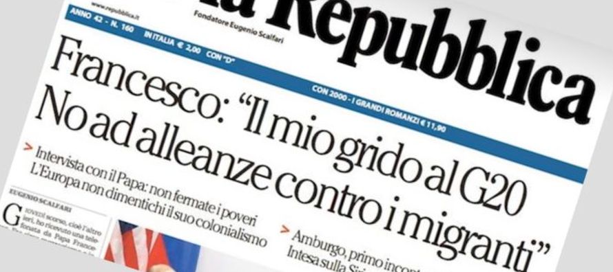 El fundador del diario Repubblica, 15 años más anciano que Francisco, deja la...