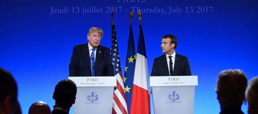 Trump se encuentra de visita en Francia por las celebraciones del Día de la Bastilla y...