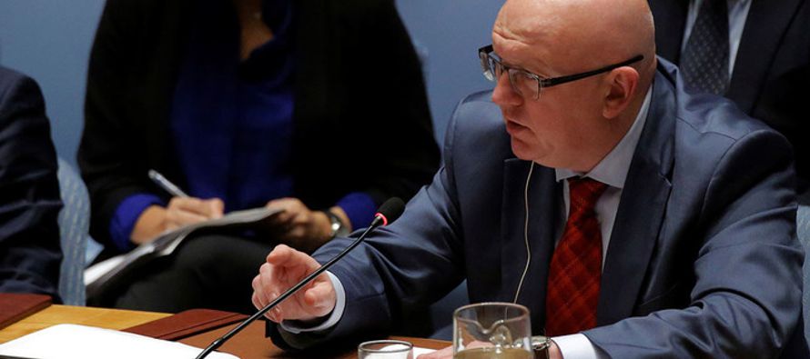 El representante permanente de Rusia ante la ONU, Vasili Nebenzia, ha afirmado que Moscú...