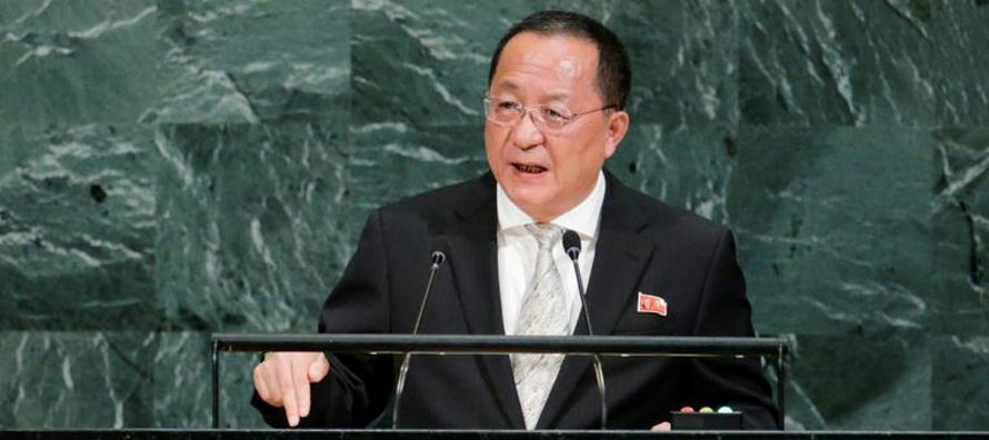 El ministro de Relaciones Exteriores de Corea del Norte, Ri Yong Ho, dijo el sábado en la...