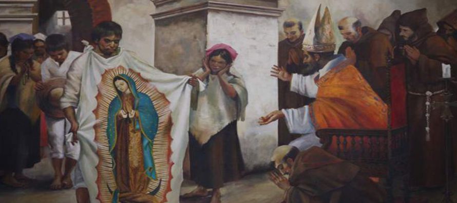 En el lienzo de nuestra Señora de Guadalupe se encuentran sintetizados los símbolos...