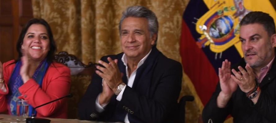 En un discurso que ofreció desde el palacio presidencial de Carondelet, en Quito, Moreno se...