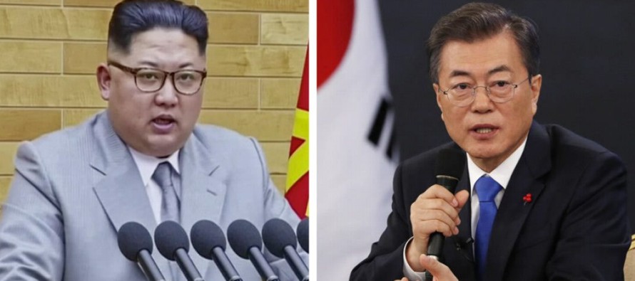 En la declaración, las dos Coreas, técnicamente aún en guerra, se...