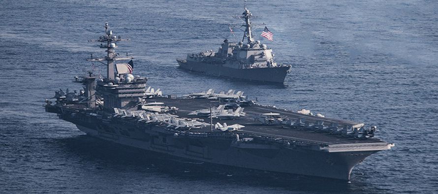 Los barcos militares estadounidenses llevaron a cabo maniobras cerca de las islas Tree, Lincoln,...