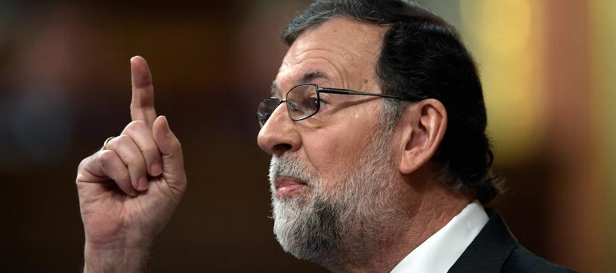Rajoy, en su primera intervención en el debate de la moción de censura que...