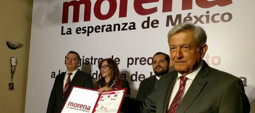 Morena, liderado por Andrés Manuel López Obrador, se presenta por primera vez en...
