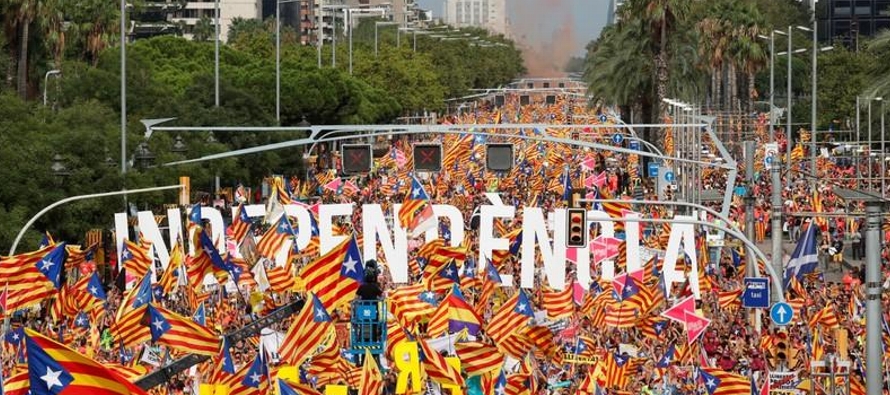 La Diagonal, una de las principales arterias de la capital catalana donde se realizó la...