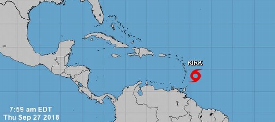 Se emitió una alerta de tormenta tropical para Barbados, Santa Lucía, Dominica,...