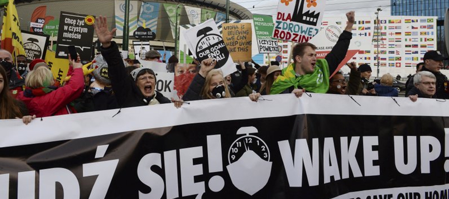 En las protestas en Katowice participaron campesinos latinoamericanos, ambientalistas...