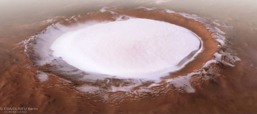 El hielo de agua en el cráter Korolev permanece estable porque la depresión...