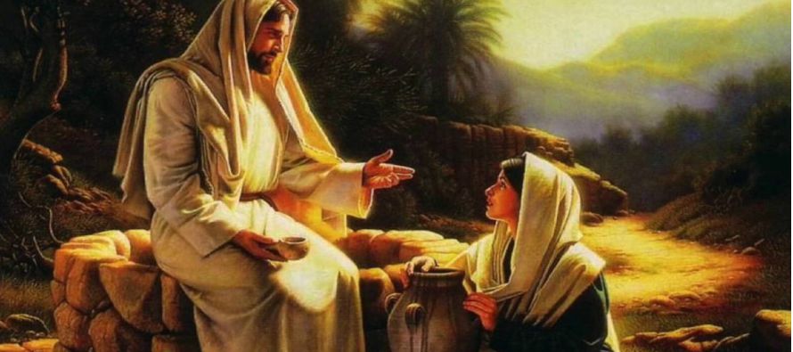 En aquel tiempo, Jesús llega, pues, a una ciudad de Samaria llamada Sicar, cerca de la...