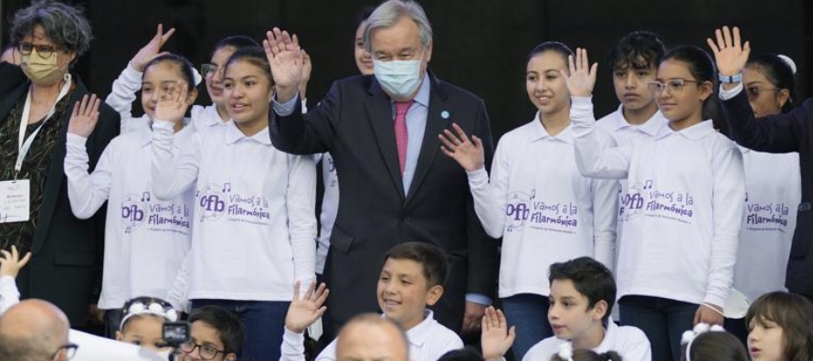 Guterres llegó a Colombia para enviar un mensaje de aliento a la continuidad del acuerdo de...