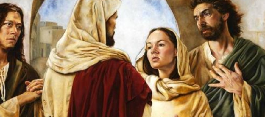 El tono de la respuesta de Jesús se puede deducir del modo con que empieza a hablarle:...