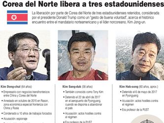 Llegan a Washington los tres estadounidenses liberados por Corea del Norte