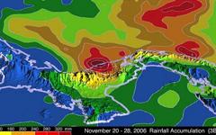Precipitaciones acumuladas durante las inundaciones en Panamá, según lo...