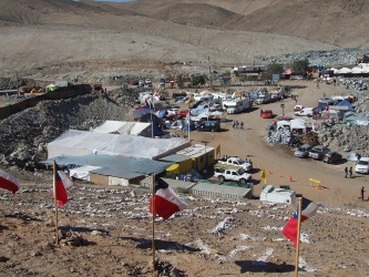 La mina San José, ubicada 800 km al norte de Santiago, en donde hasta el 5 de agosto por la...