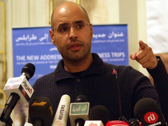 Saif al-Islam Gaddafi, hijo del líder libio, dijo que no habría negociaciones para...