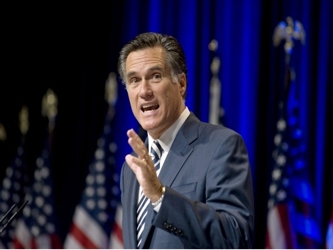Romney apareció con el gobernador de Minnesota Tim Pawlenty, posible contendiente a la...