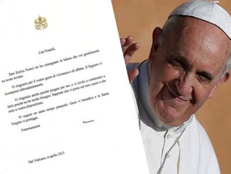 Carta del Papa Francisco publicada en el diario italiano 