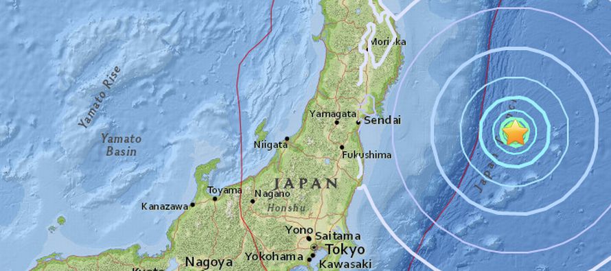Un sismo de magnitud 5,8 se registró frente a la costa este de Japón en las primeras...