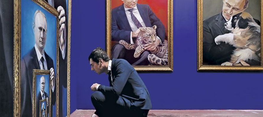 El presidente ruso no se encuentra físicamente en la galería. Es el tema de ella....