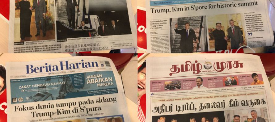  El principal diario norcoreano, el Rodong, lleva en portada la llegada de Kim Jong-un a Singapur...