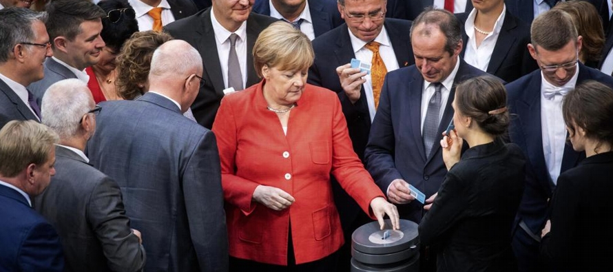 Merkel hizo estas declaraciones en una rueda de prensa en Berlín junto al primer ministro...