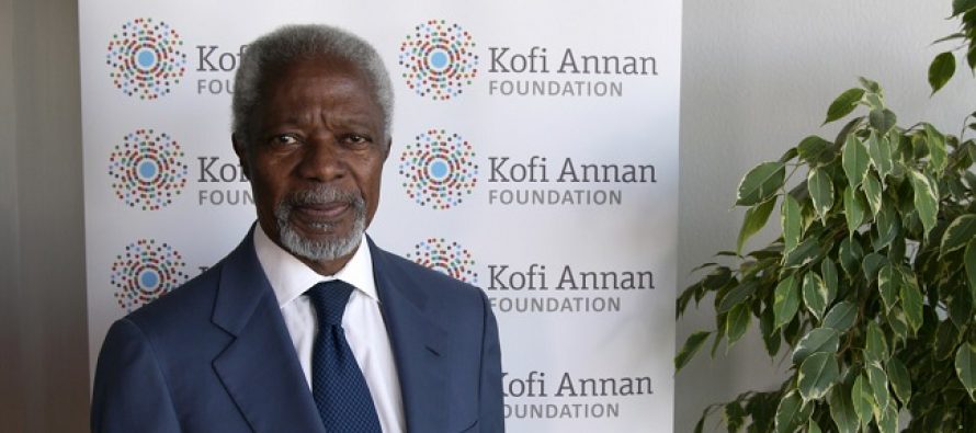 El ex secretario general de la ONU de 1997 a 2006 y Nobel de la Paz en 2011, Kofi Annan, fallecido...