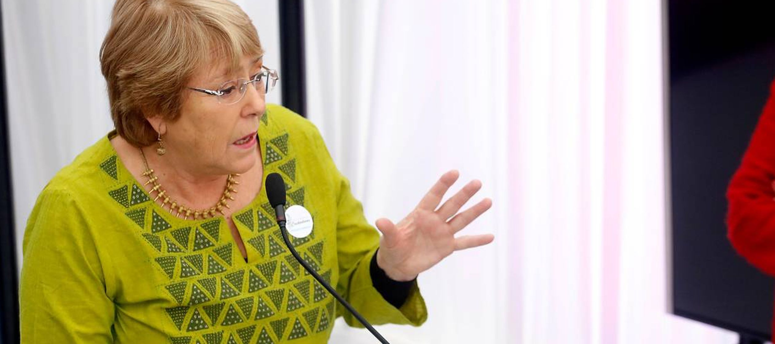 La jefa de Derechos Humanos de la ONU, Michelle Bachelet, en el consejo del grupo en Ginebra, sep...