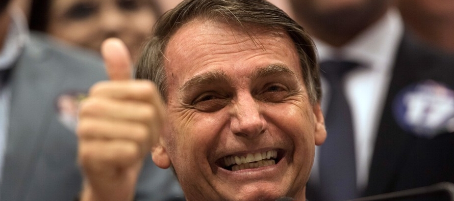 Jair Bolsonaro obtuvo un 46 por ciento de los votos en la primera vuelta de la elección...