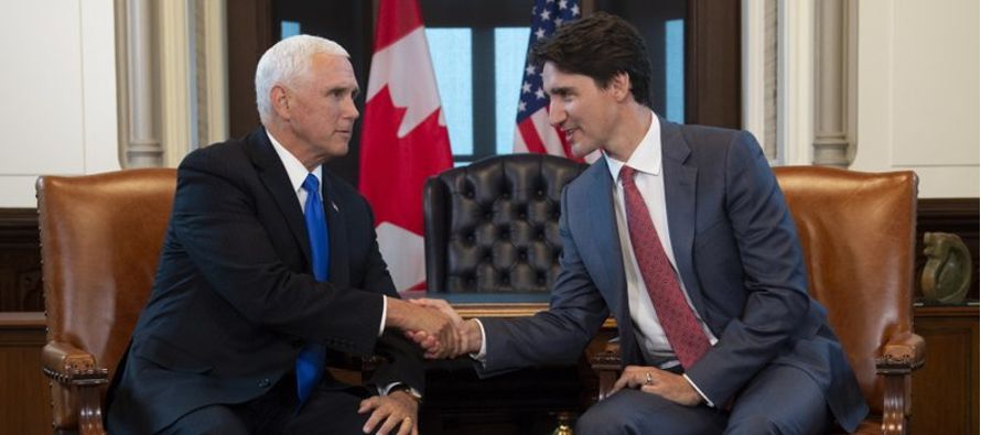 Pence visitó la capital canadiense con la esperanza de impulsar la ratificación del...