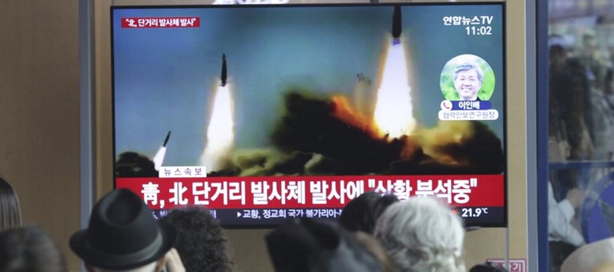 El Estado Mayor Conjunto de Corea del Sur informó que los proyectiles fueron lanzados desde...
