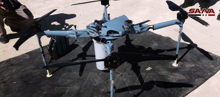 Las autoridades sirias capturaron el sábado y desmantelaron un dron equipado con bombas de...