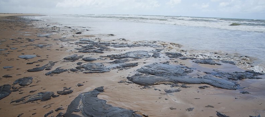 Espesas capas de crudo comenzaron a llegar a las playas de Brasil a comienzos de septiembre y ahora...