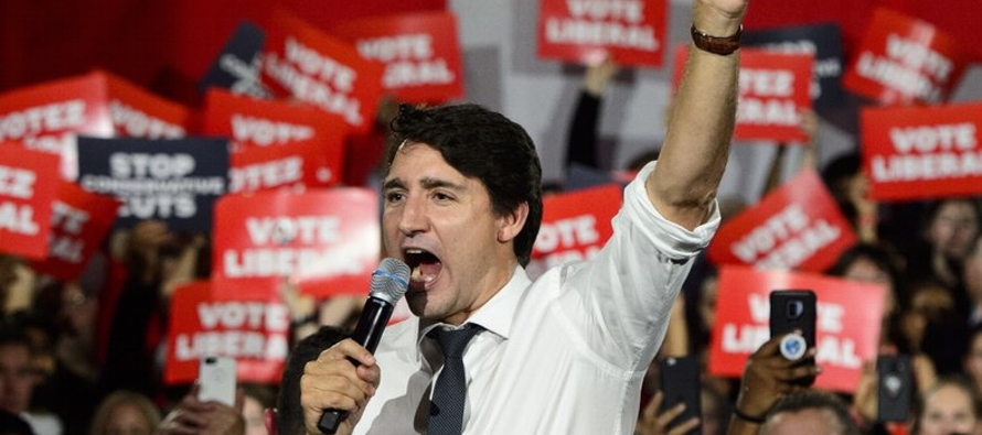Los sondeos indican que el Partido Liberal de Trudeau podría perder ante sus rivales...