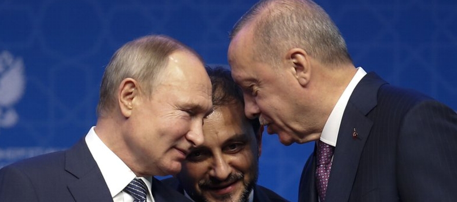 En una declaración conjunta, los presidentes Recep Tayyip Erdogan y Vladimir Putin dijeron...