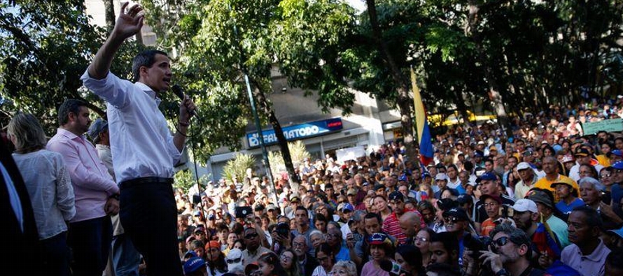 Guaidó habló en su primer acto de calle luego de la disputa del domingo pasado cuando...